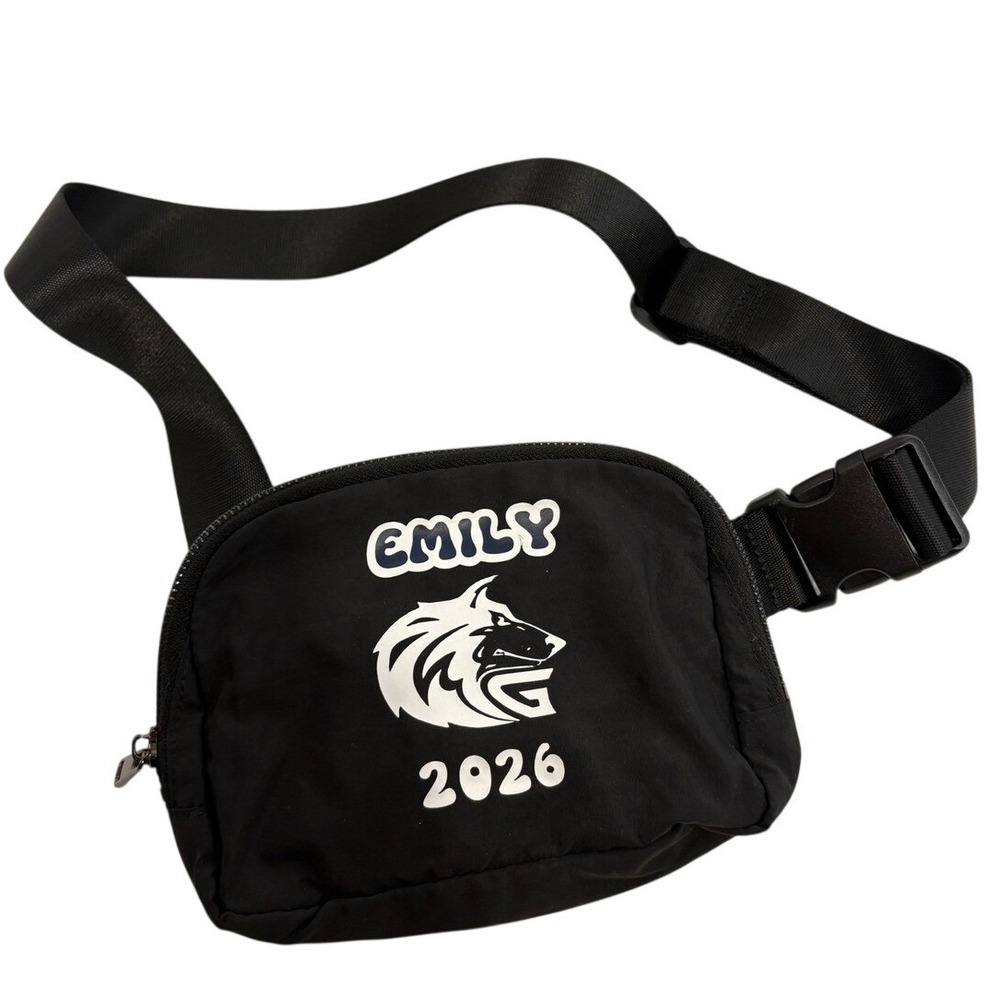 Ododos Black Nylon Belt Bag Emily 2026‎ Wolf Graphic Waist Pack Crossbody
